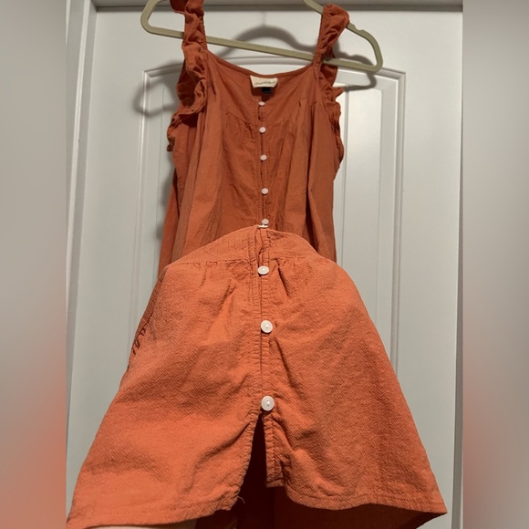 Universal Thread Rust Ruffle Strap Cotton Mini Dress Boho Cottagecore Fall - Picture 4 of 9